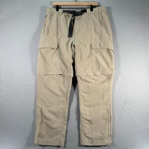 The North Face Convertible Cargo Pants Mens Large Short‎ Khaki Belted Nylon Hike